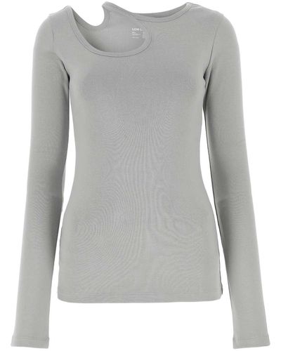 Low Classic Gray Stretch Cotton Top