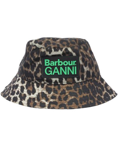 Barbour Waxed Leopard Bucket Hat - Green