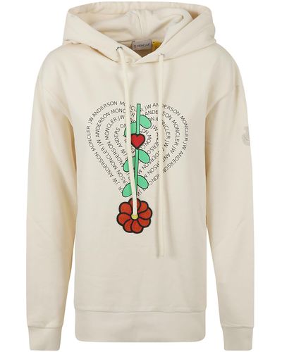 Moncler Genius Floral Embroidered Hooded Sweatshirt - White