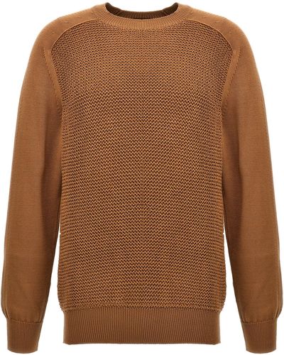Zegna Waffle Stitch Sweater Sweater, Cardigans - Brown