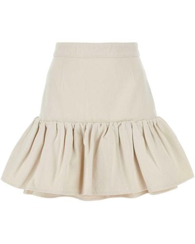 Patou Sand Denim Skirt - White