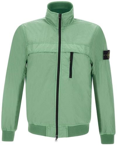 Stone Island Garment Dyed Crinkle Reps Ny Jacket - Green