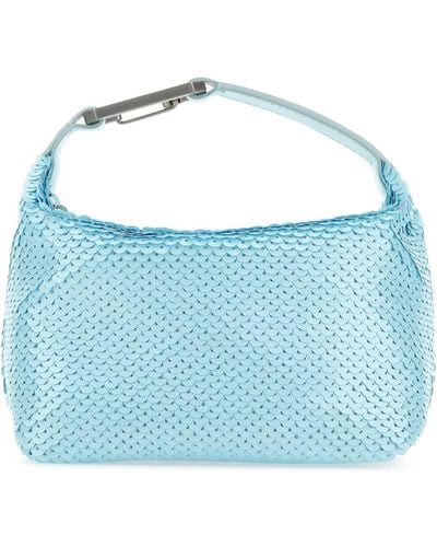 Eera Pastel Light- Sequins Moonbag Handbag - Blue