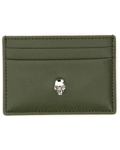 Alexander McQueen Leather Card Holder - Green