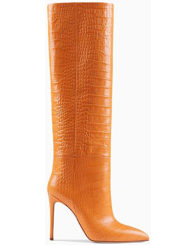 Paris Texas Moc Croc Boots - Orange