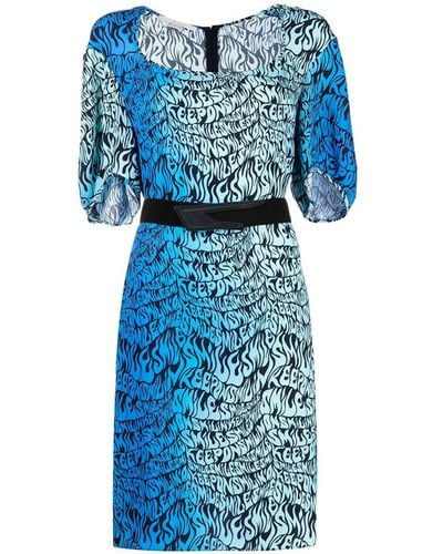 Stella McCartney Keep On Smiling Pattern Dress - Blue