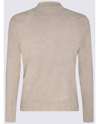 Giorgio Brato Chalk Leather Jacket - Natural