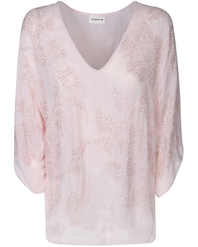 P.A.R.O.S.H. Embroidered Viscose Blouse - Pink
