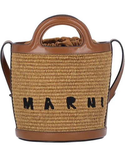 Marni Bucket Bag Tropicalia - Brown