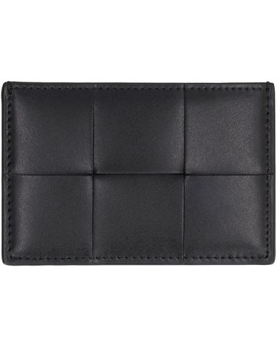 Bottega Veneta Cassette Leather Card Holder - Gray