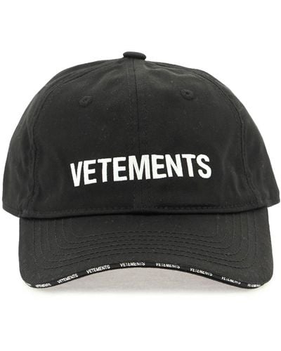 Vetements Baseball Cap With Embroidered Logo - Black