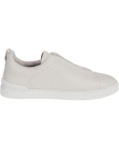 ZEGNA Triple Stitch Low Top Sneakers - White