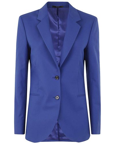 Paul Smith Single Breasted And Elastic Cotton Jacket - Blue