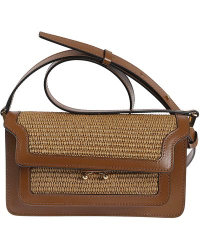 Marni Weave Flap Shoulder Bag - Brown