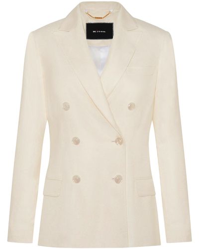 Kiton Jacket Viscose - Natural