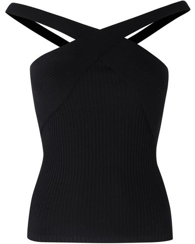 MSGM Ribbed Knit Top - Black