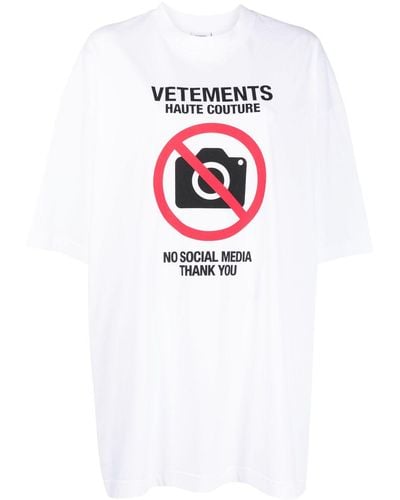 Vetements Graphic-print Cotton T-shirt - White
