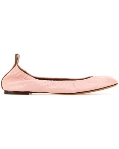 Lanvin Ruched Detail Ballerina Shoes - Pink