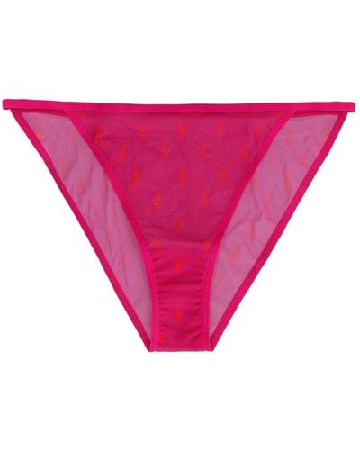 Saint Laurent Panties In Tulle - Pink
