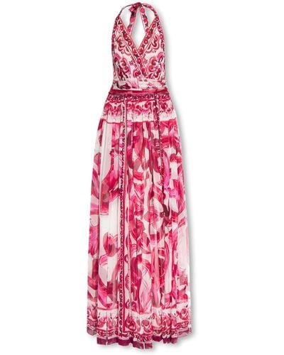 Dolce & Gabbana Silk Maxi Dress - Pink