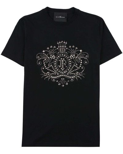 John Richmond T-shirt With Print On The Front - Black