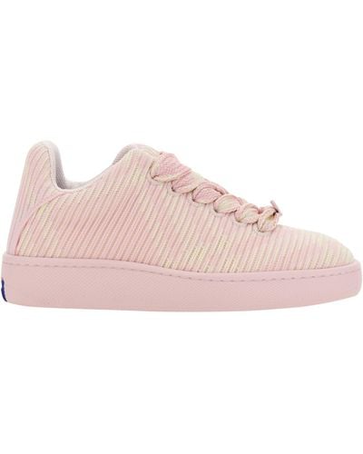 Burberry Check Knit Box Trainers - Pink