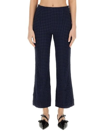Ganni Cropped Fit Trousers - Blue