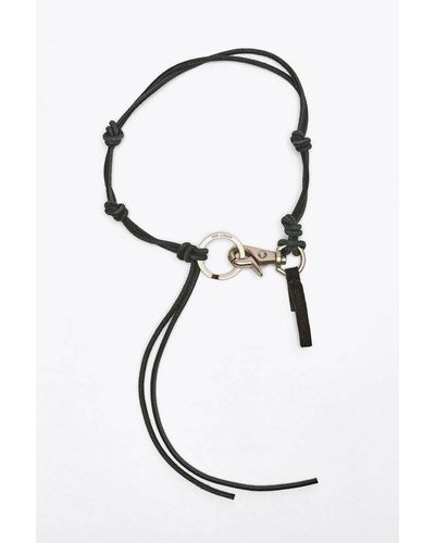 Our Legacy Ladon Knotted Leather Cord Key Chain - White