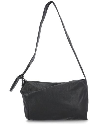 discord Yohji Yamamoto Leather Shoulder Bag - Black