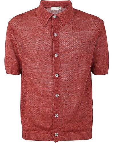 FILIPPO DE LAURENTIIS Short Sleeve Over Shirt - Red