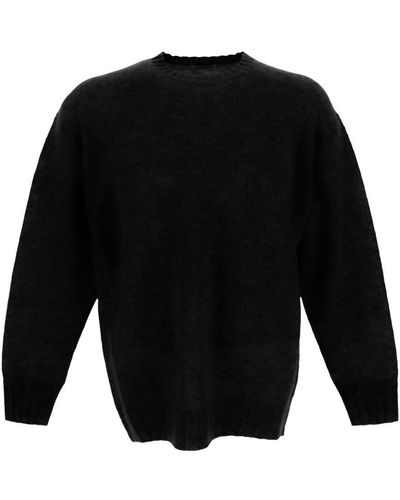 AURALEE Shetland Wool Cashmere Knit Pullover - Black