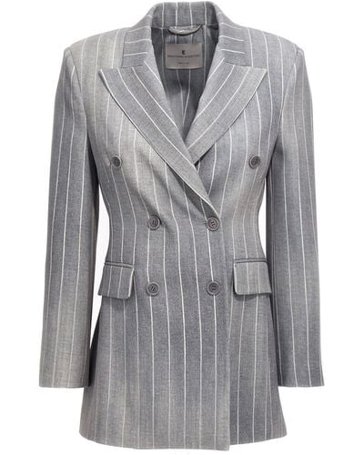 Ermanno Scervino Plastered Double Breast Blazer Jacket Jackets Grey
