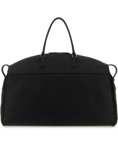 The Row Leather George Travel Bag - Black