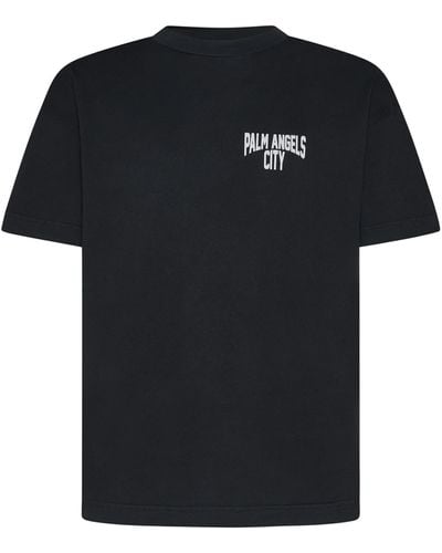 Palm Angels Washed Brand-print Cotton T-shirt X - Black