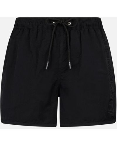 Mc2 Saint Barth Swimshorts With Side Logo And Contrast - Black