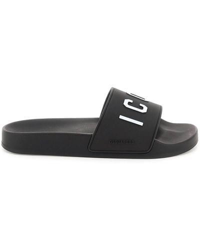 DSquared² Rubber Slide Sandal - Black