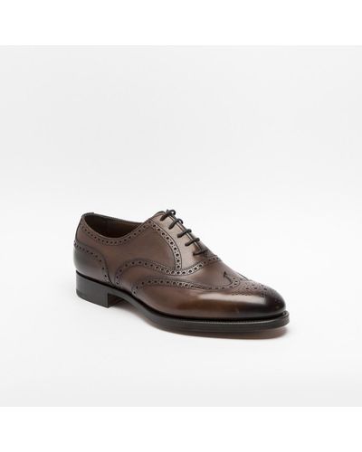 Edward Green Malvern Dark Oak Antique Calf Oxford Shoe - Brown