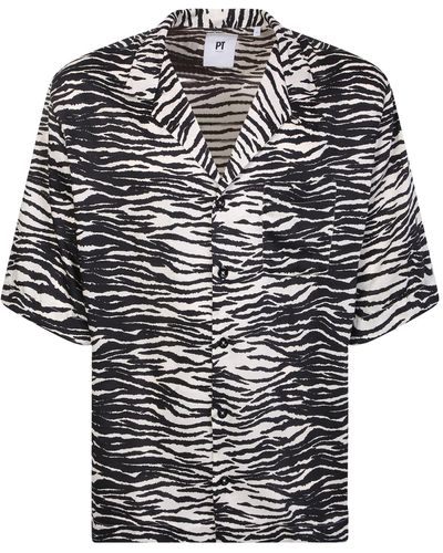 PT01 Zebra Print Shirt - Black