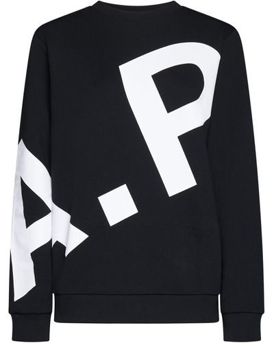 A.P.C. Cory Logo Cotton Sweatshirt - Black