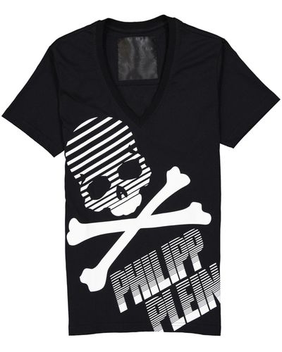 Philipp Plein Logo Cotton T-shirt - Black