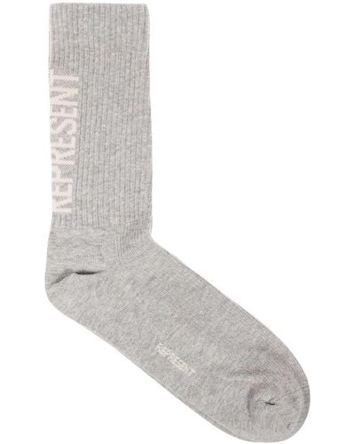 Represent Cotton Socks With Logo - Gray