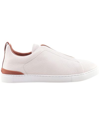 Zegna Deerskin Triple Stitchtm Trainers - White