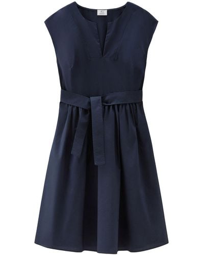 Woolrich Poplin Midi Dress - Blue