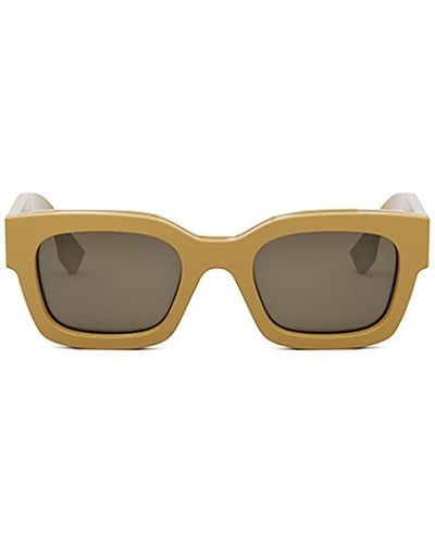 Fendi Rectangular Frame Sunglasses - Yellow