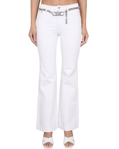 Michael Kors Pants With Logo Belt - White