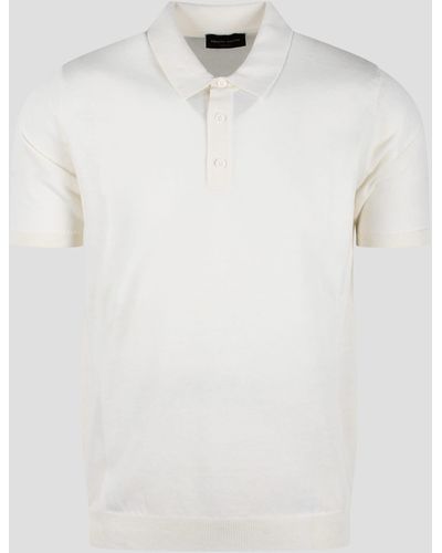 Roberto Collina Cotton Knit Polo Shirt - White