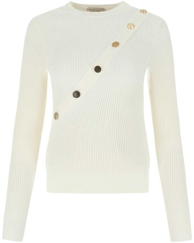 Alexander McQueen Ivory Stretch Viscose Sweater Alexa - White