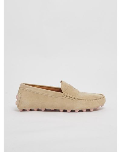 Tod's Gommino Bubble Leather Loafers - Natural