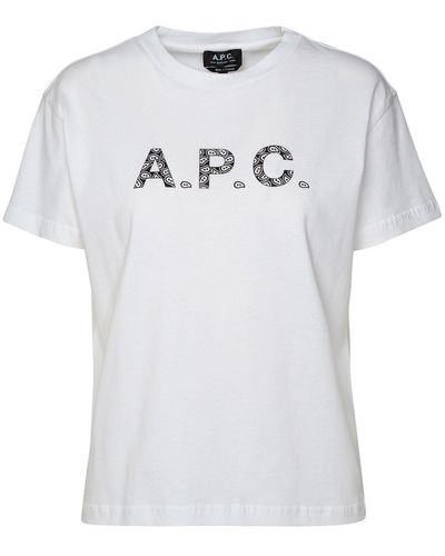 A.P.C. White Cotton T-shirt - Gray