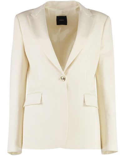 Pinko Single-breasted One Button Jacket - Natural